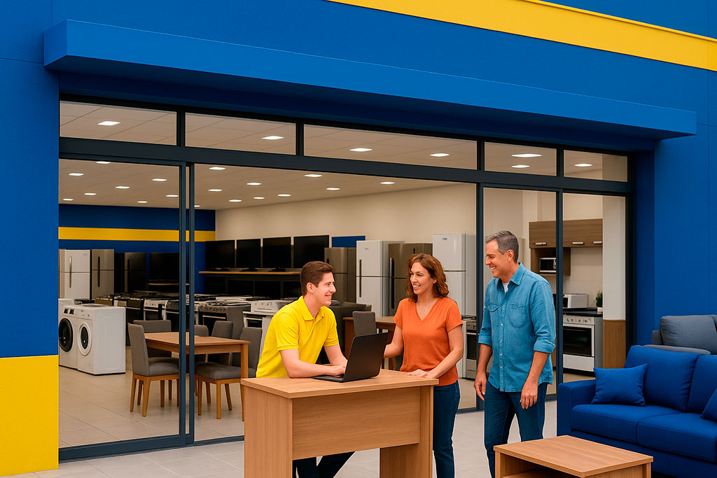 loja Gazin com foco em atendimento e variedade de produtos para casa