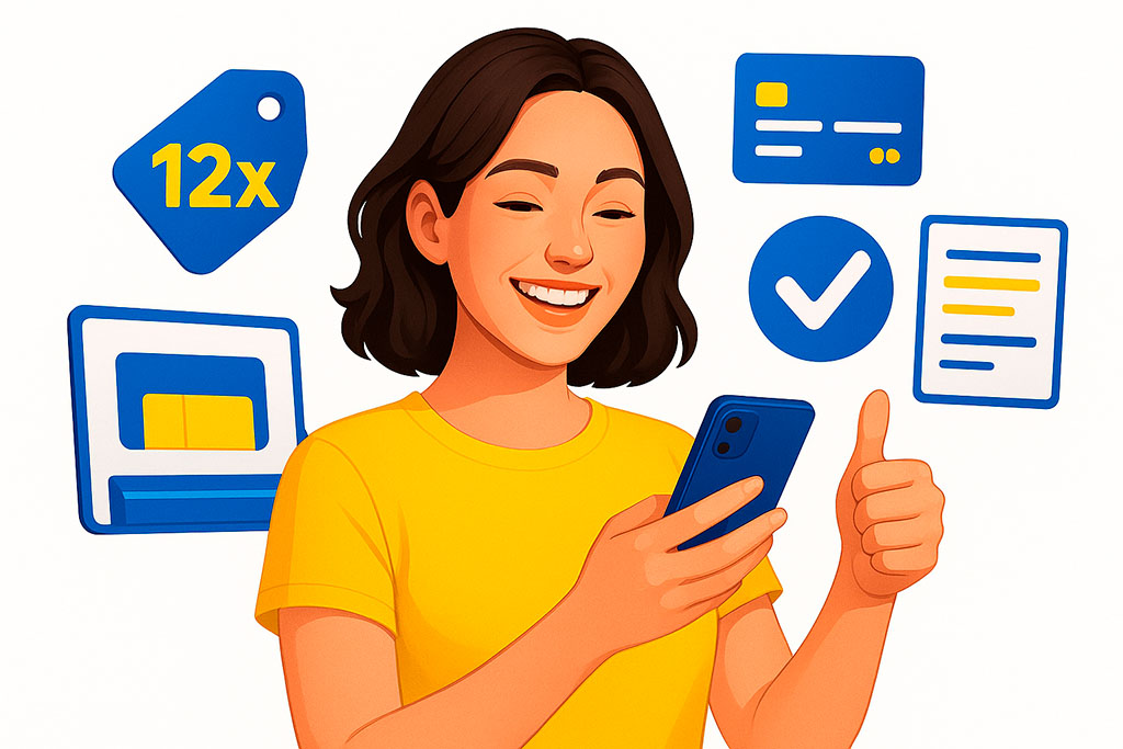 consumidor acessando crediário e parcelamento facilitado da Gazin